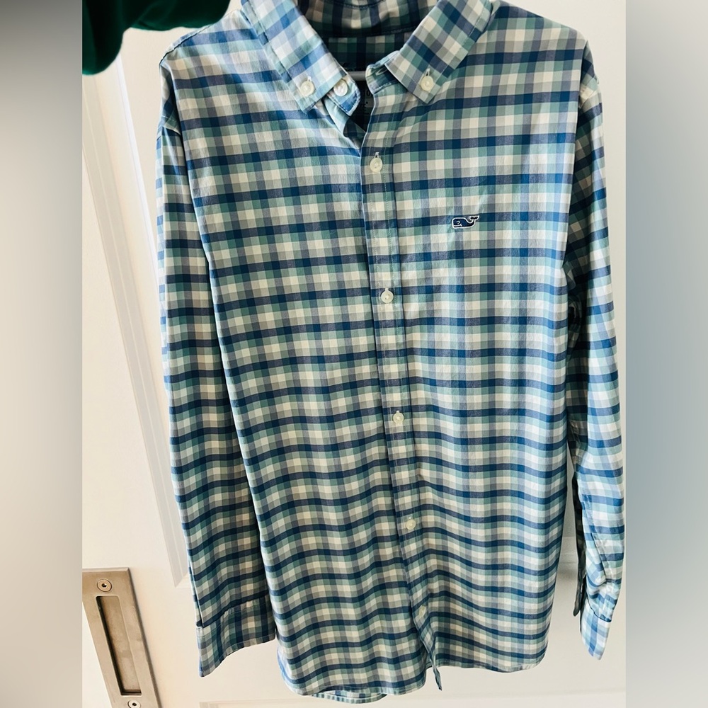 Vineyard Vines Checked Performance Button Down Shirt Size 8/10